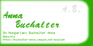 anna buchalter business card